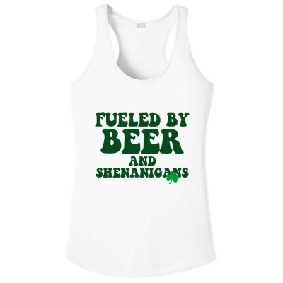 Fueled By Beer And Shenanigans St Patricks Day Ladies PosiCharge Competitor Racerback Tank