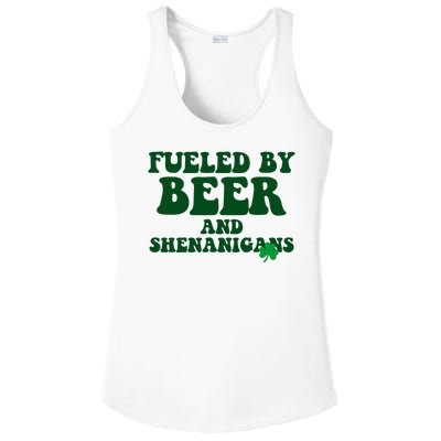 Fueled By Beer And Shenanigans St Patricks Day Ladies PosiCharge Competitor Racerback Tank