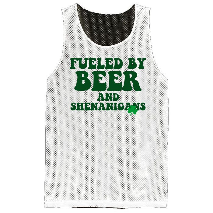 Fueled By Beer And Shenanigans St Patricks Day Mesh Reversible Basketball Jersey Tank