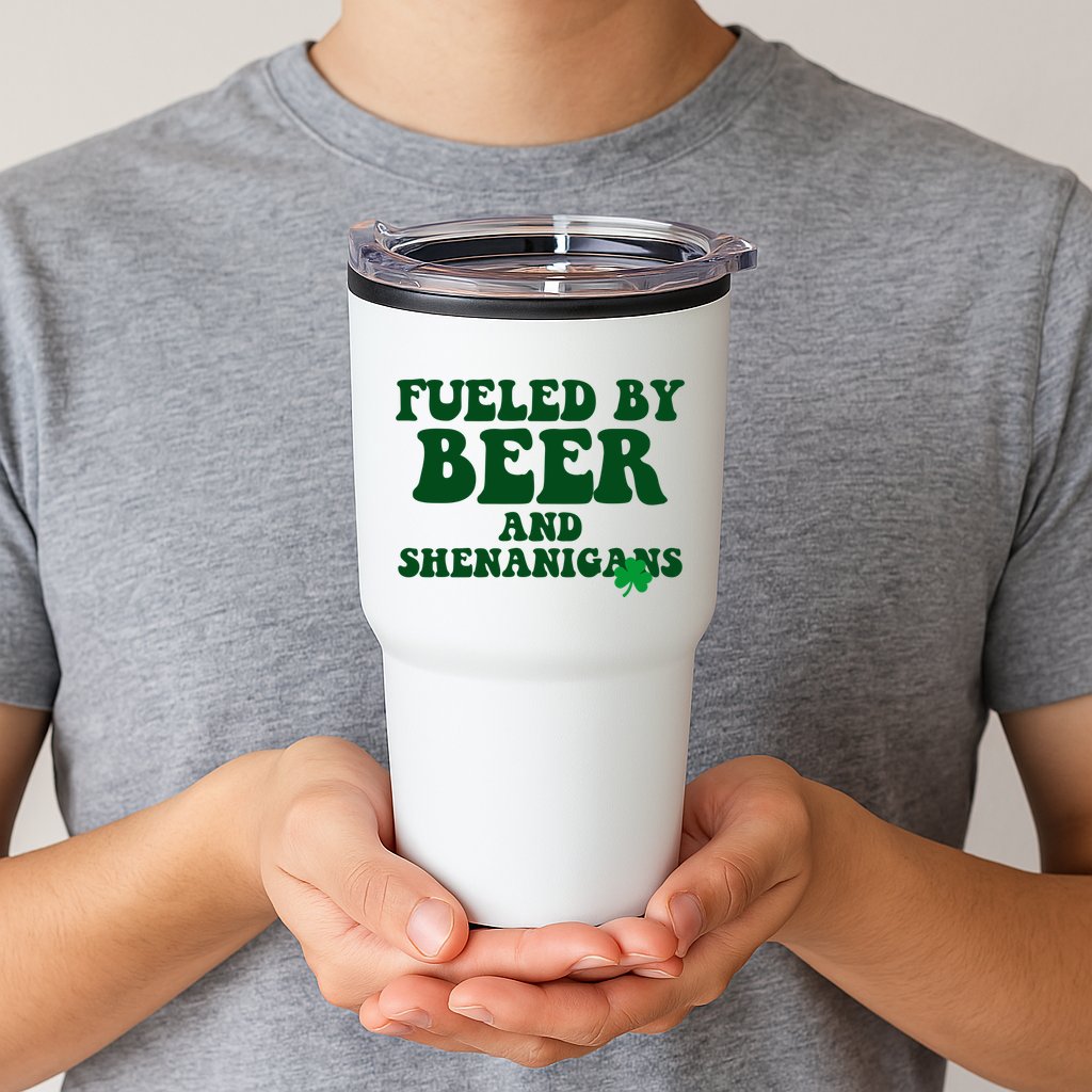 Fueled By Beer And Shenanigans St Patricks Day Tumbler