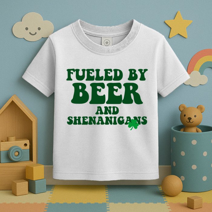 Fueled By Beer And Shenanigans St Patricks Day Toddler T-Shirt