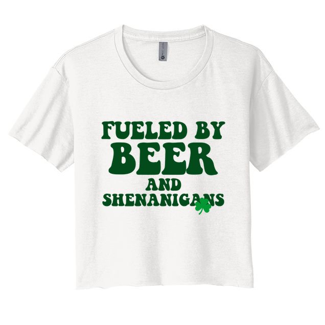 Fueled By Beer And Shenanigans St Patricks Day Crop Top