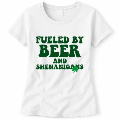 Fueled By Beer And Shenanigans St Patricks Day Womens T-Shirt