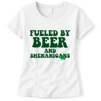 Fueled By Beer And Shenanigans St Patricks Day Womens T-Shirt
