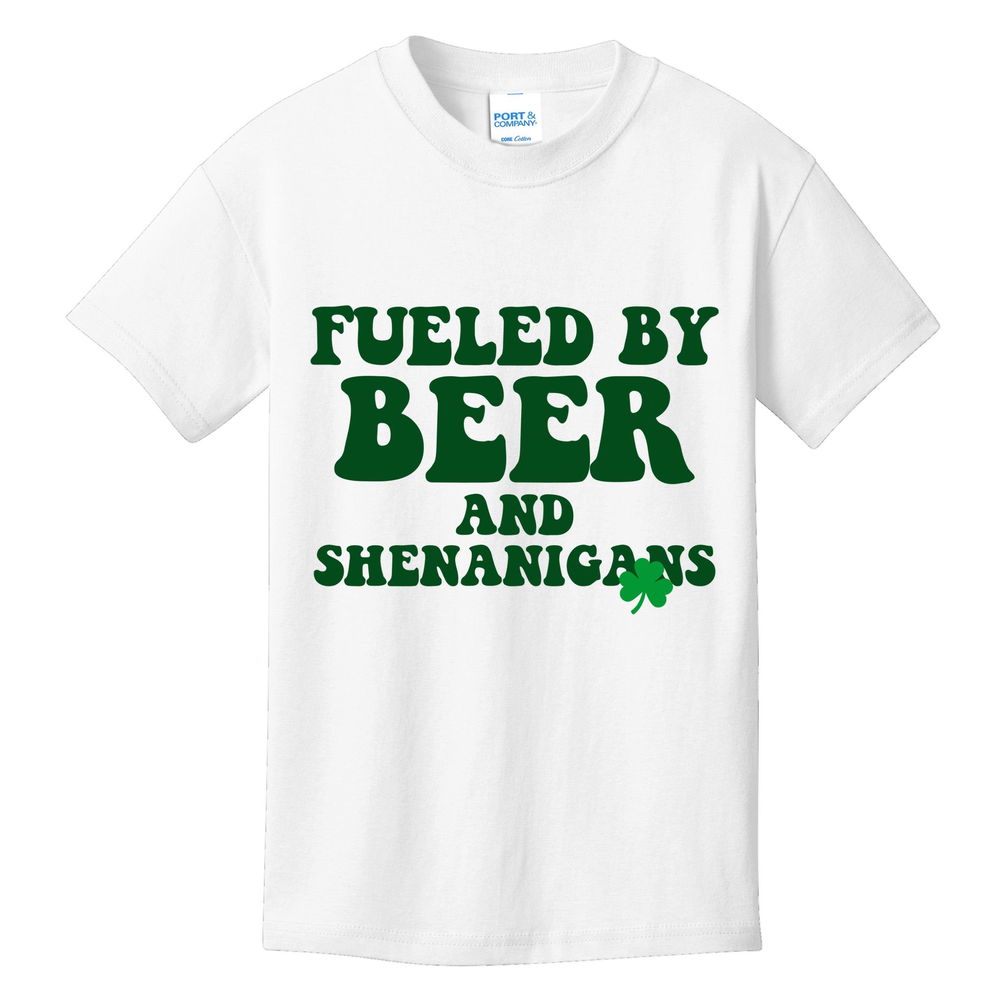 Fueled By Beer And Shenanigans St Patricks Day Kids T-Shirt