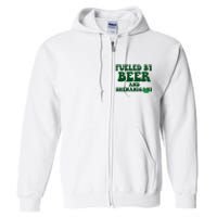 Fueled By Beer And Shenanigans St Patricks Day Full Zip Hoodie