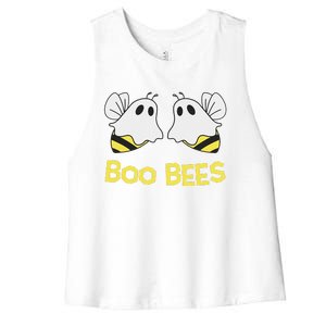 Funny Boo Bees Couples Halloween Cool Women's Racerback Cropped Tank