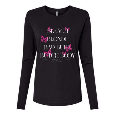 Funny Bleach Blonde Bad Built Butch Body Womens Cotton Relaxed Long Sleeve T-Shirt