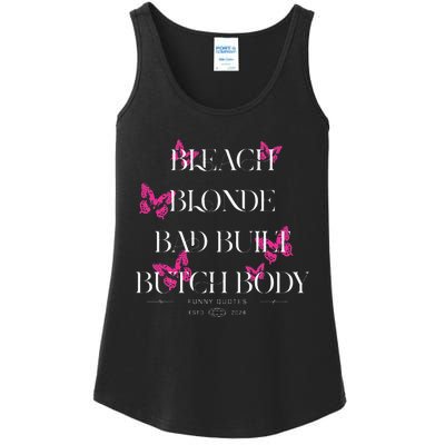 Funny Bleach Blonde Bad Built Butch Body Ladies Essential Tank