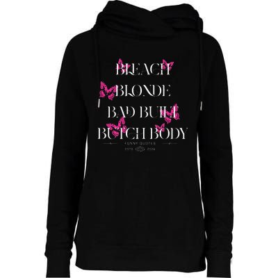 Funny Bleach Blonde Bad Built Butch Body Womens Funnel Neck Pullover Hood