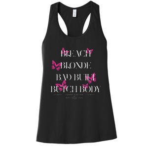 Funny Bleach Blonde Bad Built Butch Body Women's Racerback Tank