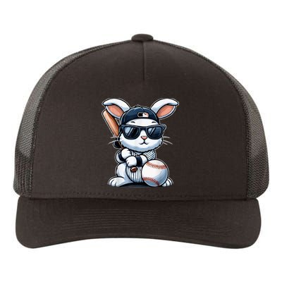 Funny Baseball Bunny Easter Yupoong Adult 5-Panel Trucker Hat