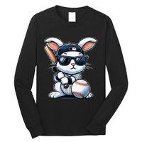 Funny Baseball Bunny Easter Long Sleeve Shirt