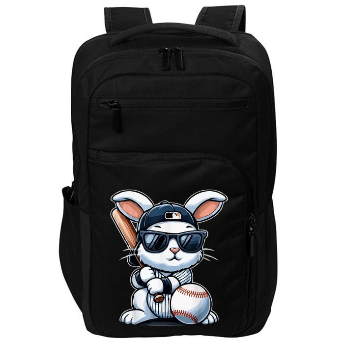 Funny Baseball Bunny Easter Impact Tech Backpack