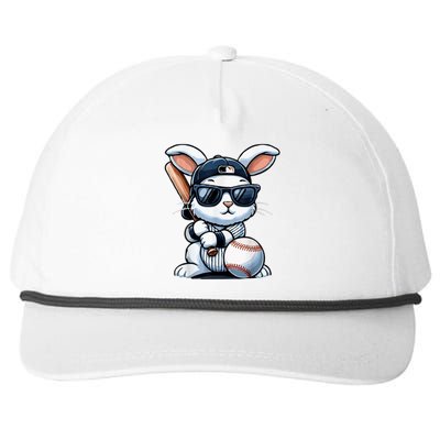 Funny Baseball Bunny Easter Snapback Five-Panel Rope Hat