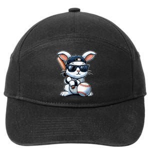 Funny Baseball Bunny Easter 7-Panel Snapback Hat