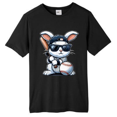 Funny Baseball Bunny Easter Tall Fusion ChromaSoft Performance T-Shirt