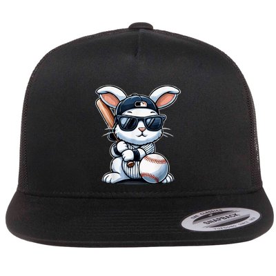 Funny Baseball Bunny Easter Flatbill Hat