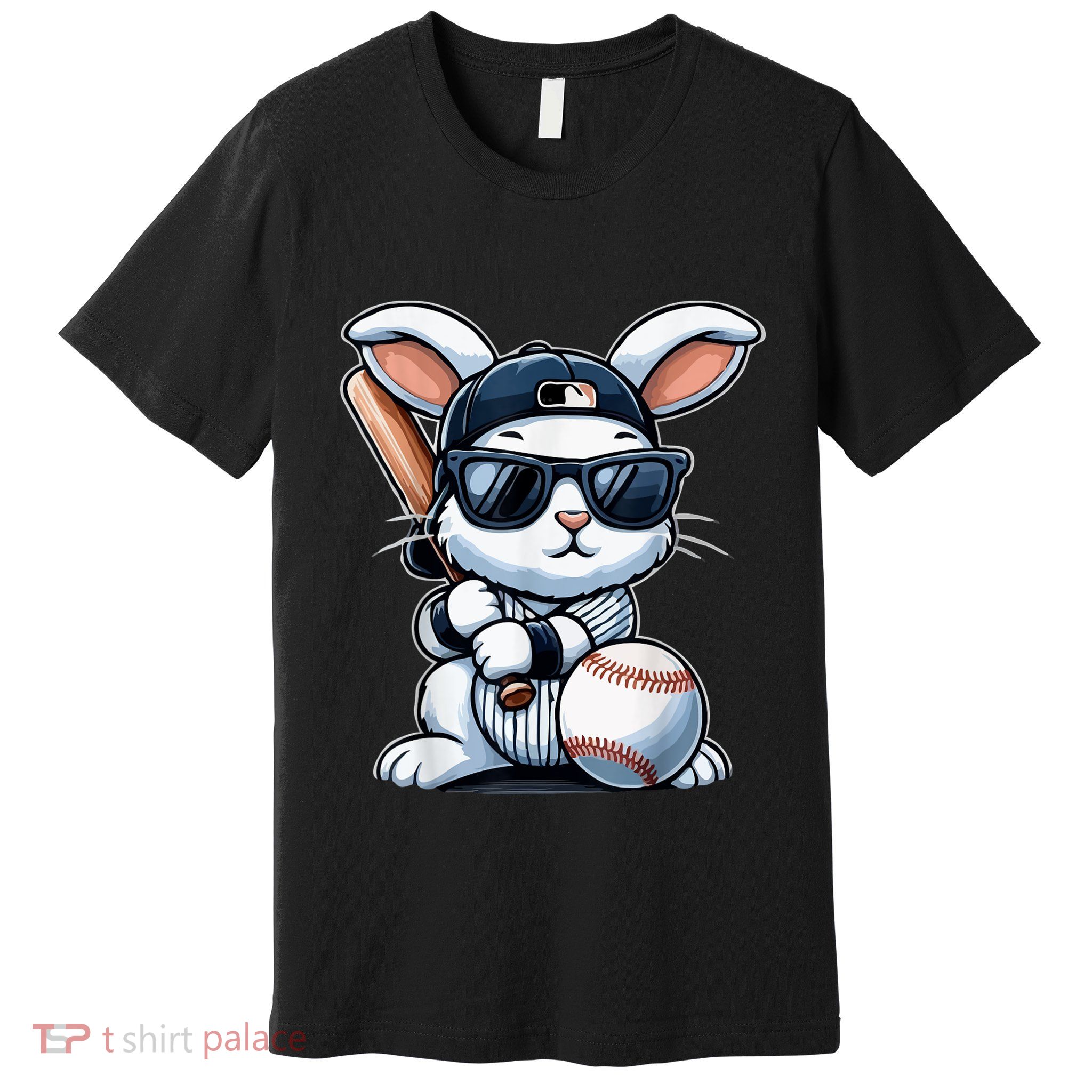 Funny Baseball Bunny Easter Premium T-Shirt