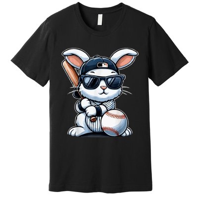 Funny Baseball Bunny Easter Premium T-Shirt