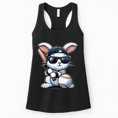 Funny Baseball Bunny Easter Womens Tank Top