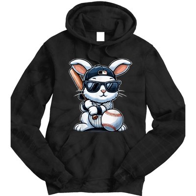 Funny Baseball Bunny Easter Tie Dye Hoodie