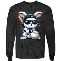 Funny Baseball Bunny Easter Tie-Dye Long Sleeve Shirt