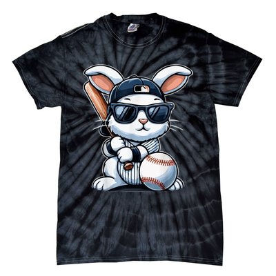 Funny Baseball Bunny Easter Tie-Dye T-Shirt