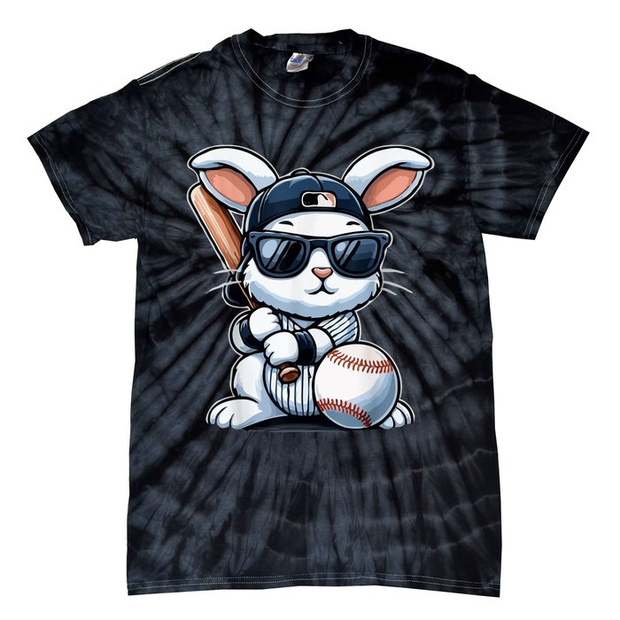 Funny Baseball Bunny Easter Tie-Dye T-Shirt