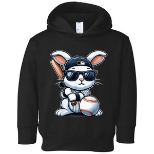 Funny Baseball Bunny Easter Toddler Hoodie