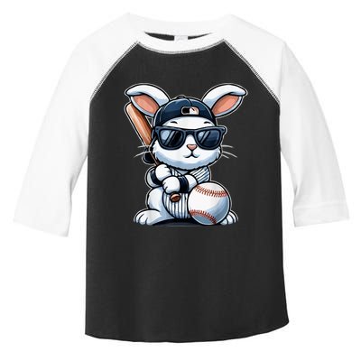 Funny Baseball Bunny Easter Toddler Fine Jersey T-Shirt