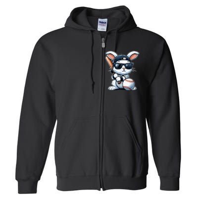 Funny Baseball Bunny Easter Full Zip Hoodie