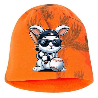 Funny Baseball Bunny Easter Kati - Camo Knit Beanie