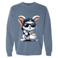 Funny Baseball Bunny Easter Garment-Dyed Sweatshirt