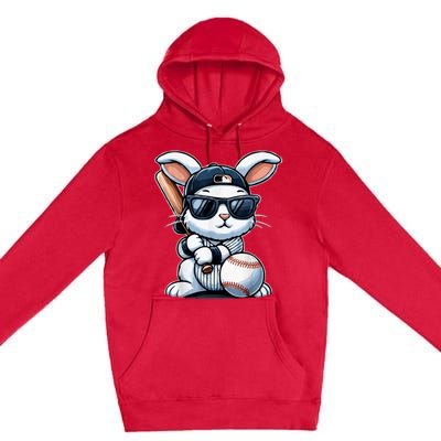 Funny Baseball Bunny Easter Premium Pullover Hoodie