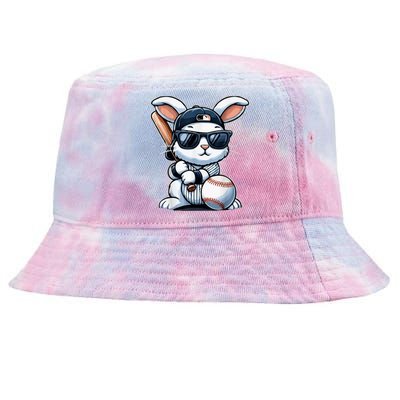 Funny Baseball Bunny Easter Tie-Dyed Bucket Hat