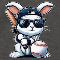 Funny Baseball Bunny Easter Vector Backpack
