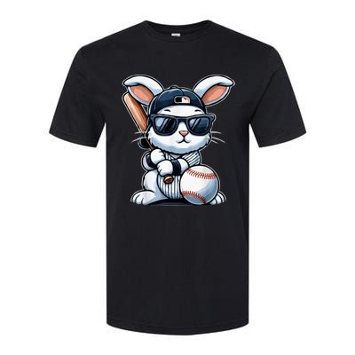 Funny Baseball Bunny Easter Softstyle® CVC T-Shirt