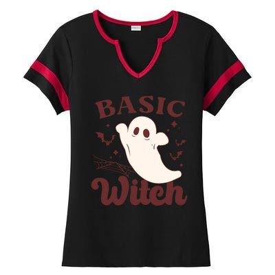 Funny Boo Basic Witch Halloween Spooky Gift Ladies Halftime Notch Neck Tee