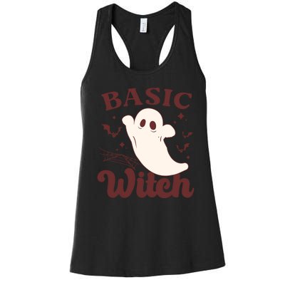 Funny Boo Basic Witch Halloween Spooky Gift Women's Racerback Tank