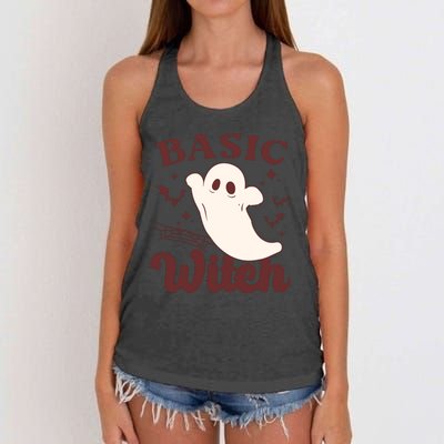 Funny Boo Basic Witch Halloween Spooky Gift Women's Knotted Racerback Tank