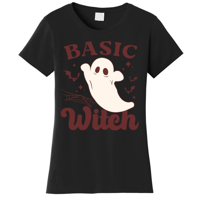 Funny Boo Basic Witch Halloween Spooky Gift Women's T-Shirt