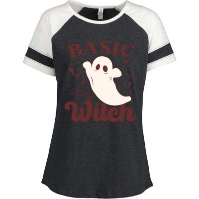 Funny Boo Basic Witch Halloween Spooky Gift Enza Ladies Jersey Colorblock Tee