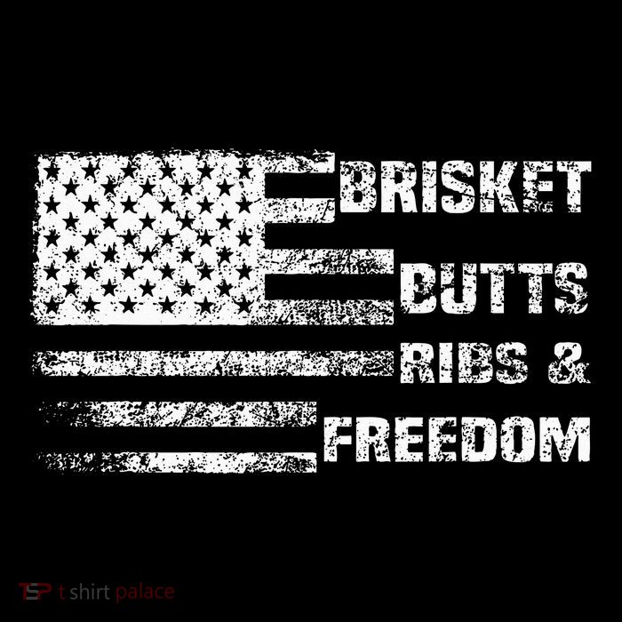 Funny Bbq Brisket Butts Ribs And Freedom Funny Grilling Performance Shirt