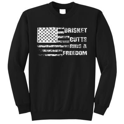 Funny Bbq Brisket Butts Ribs And Freedom Funny Grilling Sweatshirt