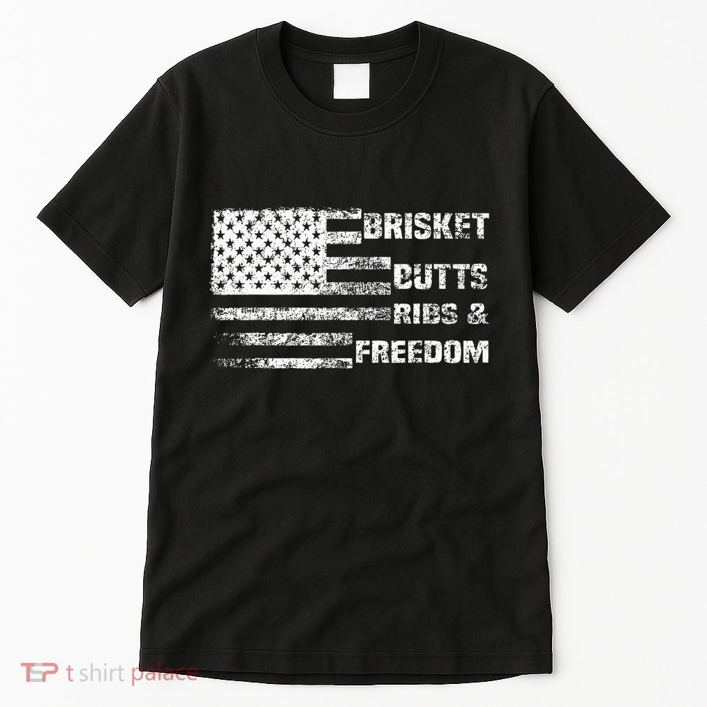 Funny Bbq Brisket Butts Ribs And Freedom Funny Grilling Tall T-Shirt