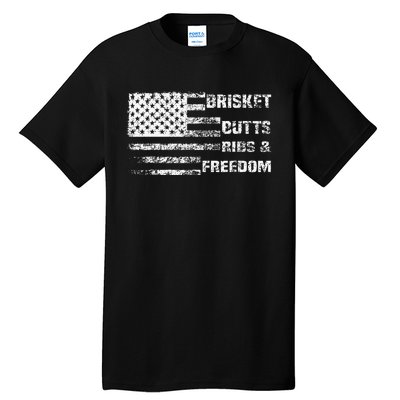 Funny Bbq Brisket Butts Ribs And Freedom Funny Grilling Tall T-Shirt