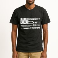 Funny Bbq Brisket Butts Ribs And Freedom Funny Grilling Tall T-Shirt