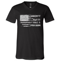 Funny Bbq Brisket Butts Ribs And Freedom Funny Grilling V-Neck T-Shirt