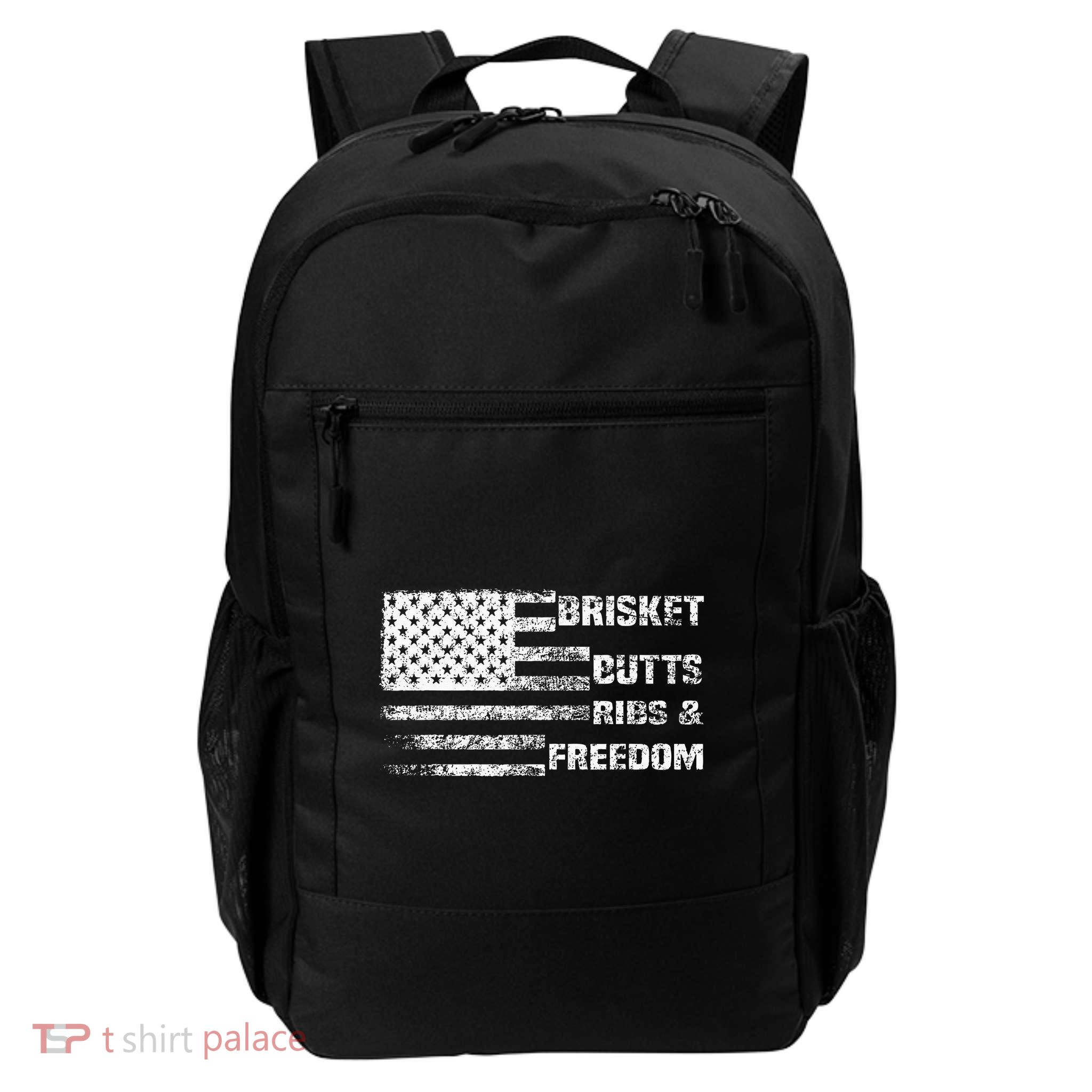 Funny Bbq Brisket Butts Ribs And Freedom Funny Grilling Backpack